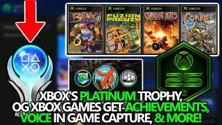 Thumbnail: Xbox's Platinum Trophy, OG Xbox Games Get Achievements, Voice Chat in Game Captures, & New 25 Badge