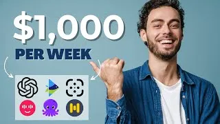 Thumbnail: Make Money with AI - 7 Beginner-Friendly Ideas to Make $1,000+ Per Week