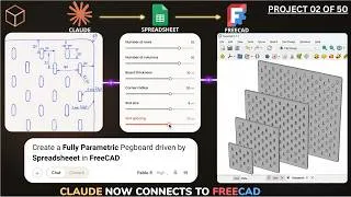 Thumbnail: Claude AI Builds a FULLY Parametric Part in FreeCAD (Resizes to Any Size)