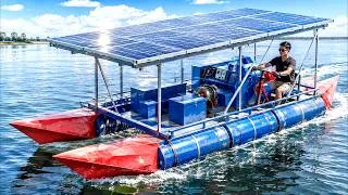 Thumbnail: Man Builds a Solar Powered Boat from Old Steel Barrels | Start to Finish by @TNCreativeProject​