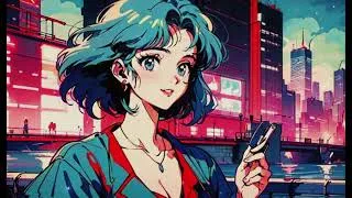 Thumbnail: 🎶 Blue-Haired Japanese Beauty - Midnight Groove: Nostalgic Lofi Beats & City Pop Grooves 🌃🚗✨