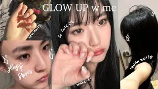Thumbnail: GLOW UP #vlog: self-care, glass skincare routine, healthy hair, pretty nails & makeup, diy lash perm