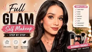 Thumbnail: ✅😍STEP BY STEP FULL GLAM MAKEUP TUTORIAL FOR BEGINNERS #fullglammakeup #glamlook #beginnerfriendly 