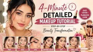 Thumbnail: 4-Minute Detailed Makeup Tutorial 💄 | Step-by-Step Beauty Transformation for Beginners ✨|#makeup