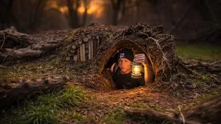 Thumbnail: Building an Underground Hut Under a Fallen Tree | Secret Exit