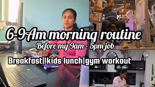 Thumbnail: Working mom realistic morning routinebefore work|kids breakfast and lunch ideas|gym workout