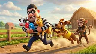 Thumbnail: Thief Steals All the Farm Animals… But a Brave Dog Fights Back! 🐶 | Funny Cartoon | Mama Toons