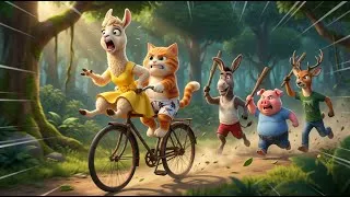 Thumbnail: Cat Kidnaps Donkey's Girlfriend on a Bicycle | Funny Cartoon | Mama Toons