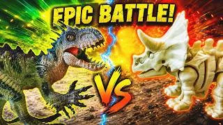Thumbnail: Raptor VS Skeleton Triceratops Epic Battle | Triceratops Mutates into Skeleton Monster