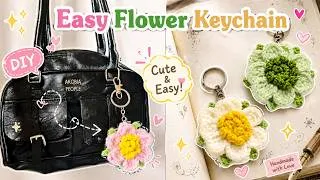 Thumbnail: How to Crochet a Flower Keychain 🌸 | Cute Bag Keyring Step-By-Step Beginner Friendly Tutorial