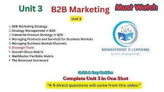 Thumbnail: B2B Marketing Unit 3 One Shot Revision | Growth-Share Matrix, BCG Matrix & Balanced Scorecard