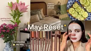 Thumbnail: May Reset 🤍 Getting back to routine, day in my life as a content creator 📸 Productivity & selfcare 🌸