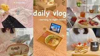 Thumbnail: Cozy daily vlog 🥯✨ spend a day with me, home cooked meals, learning a new language, grocery