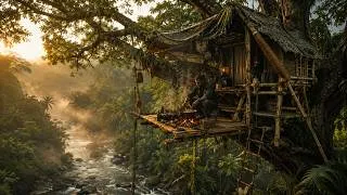 Thumbnail: Building a Secret Shelter Hidden On a Giant Tree | Bushcraft Tree House
