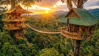 Thumbnail: Building A Bamboo Tree House In The Forest | Survival Shelter Bamboo House