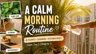 Thumbnail: A Calm Morning Routine | Balcony Plants, Cleaning & Kitchen Reset