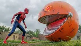 Thumbnail: RED SPIDER-MAN vs RED PAC-MAN In Real Life | Full Compilation Scene | #spiderman #pacman #templerun
