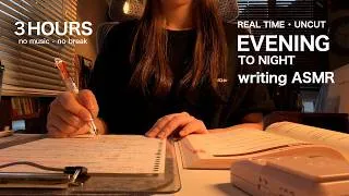 Thumbnail: 3 HOURS Study With Me 🌙 Evening to Night Deep Focus (No Music) | Quiet Writing ASMR | 筆記音で集中する勉強会✏️