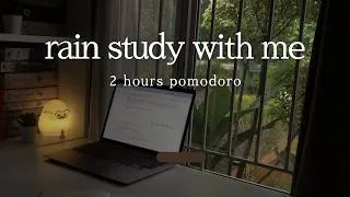 Thumbnail: 2 Hour Rainy Study Session ☔️ | Pomodoro 50/10 | study with me no music