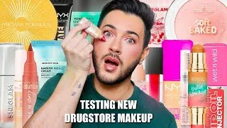 Thumbnail: Testing New OVERHYPED Drugstore Makeup! im kinda shocked...