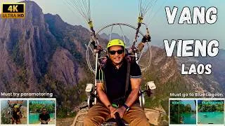 Thumbnail: Vang Vieng From The Sky! 😱 Paramotoring & Blue Lagoons Paradise #travel #viral #vangvieng #paramotor