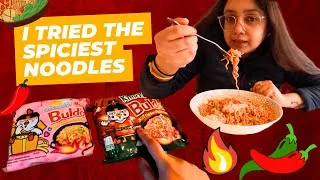 Thumbnail: TRYING FAMOUS SPICY KOREAN BULDAK RAMEN FOR THE FIRST TIME 🥵🔥🌶️