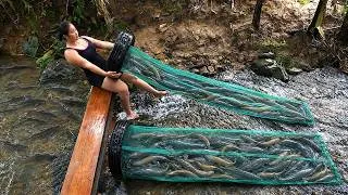Thumbnail: Girl Builds a Homemade Car Tire Fish Trap and Catches Giant Catfish, Snakehead & Carp