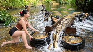 Thumbnail: 60 Days Catching Giant Fish with Old Tires & Wooden Traps in a Wild Forest Stream!