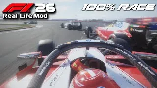 Thumbnail: ULTRA REALISTIC F1 26 | Charles Leclerc HEAVY RAIN 100% Race Silverstone | REAL LIFE GRAPHICS MOD