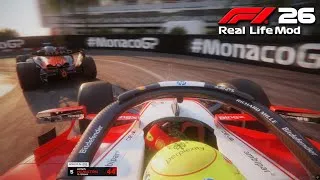 Thumbnail: F1 26 No HUD |  Lewis Hamilton HUGE Crash in Monaco | Ferrari SF26 Onboard | REAL LIFE GRAPHICS MOD