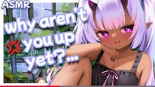 Thumbnail: F4M Bratty Demon Sister Takes Care of You on a Sick Day ↻(𓄼 .̀  ̮.́)Ψ ASMR AUDIO ROLEPLAY