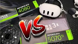 Thumbnail: RTX 4080 VS RTX 5070 Ti; Which GPU is Better for PC VR?