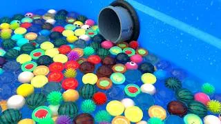 Thumbnail: Water Marble Run ☆ Tons of Fruit Balls