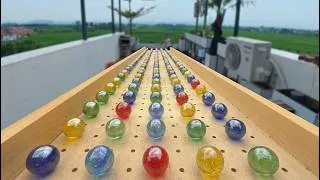 Thumbnail: Marble Run 167 - Cheerful marbles racing through colorful wooden paths (ASMR) - マーブルラン