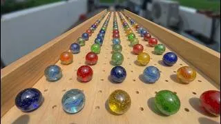 Thumbnail: Marble Run 166 - Bright glass marbles gliding beside sparkling streams (ASMR) - マーブルラン