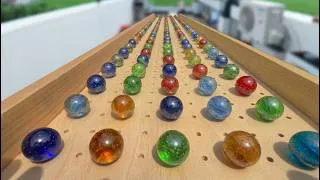 Thumbnail: Marble Run 165 - Joyful marbles rolling across long wooden ramps (ASMR) - マーブルラン