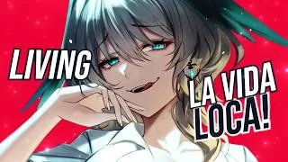 Thumbnail: Nightcore → Livin' la Vida Loca (Metal Version) (Lyrics / Sped Up)