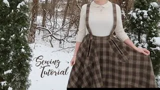 Thumbnail: ❄️ WINTER SEWING TUTORIAL ❄️ making a wool vintage-inspired circle skirt with ginormous pockets