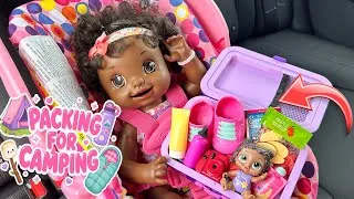 Thumbnail: BABY ALIVE dolls outing Packing diaper bag and suitcase for Camping trip ⛺️