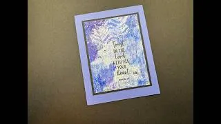 Thumbnail: Gel print  layer with Courage and Faith stamp set