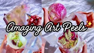 Thumbnail: Satisfying flower art peel off compilation | ASMR art peeling reveal, Resin art flower crafts
