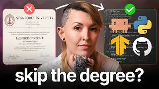 Thumbnail: Can You ACTUALLY Get an AI Job Without a Degree? (The Honest Answer)