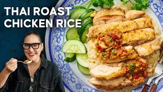 Thumbnail: 30-Minute Thai Roast Chicken Rice | Crispy Garlic Rice & Spicy Sauce