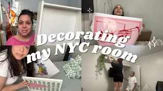 Thumbnail: Decorate my NYC room with me 01 |  putting a shelf up, building a desk, putting art on the wall