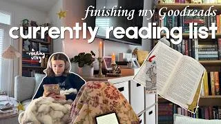 Thumbnail: finishing books from my "currently reading" list on goodreads 📖🪾⚡️| a reading vlog