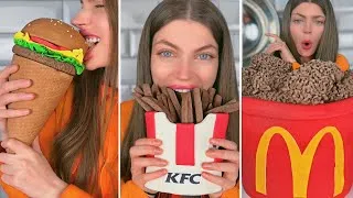 Thumbnail: CHOCOLATE FOOD vs REAL FOOD CHALLENGE! MARI ZD