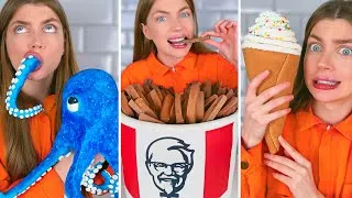 Thumbnail: CHOCOLATE FOOD vs REAL FOOD CHALLENGE! MARI ZD