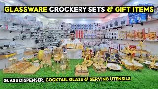 Thumbnail: Glassware Crockery Set & Gift Item | #dispenser #mocktailglass & #servingsets | Cheapest Kitchenware