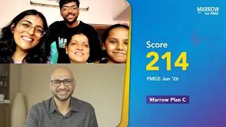 Thumbnail: "The more GTs you give, the better you handle exam pressure." - Dr Muskan, 214/300, FMGE Jun '26