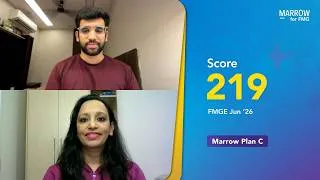 Thumbnail: 219/300, FMGE Jun '26, Dr Vansh's (Plan C) National Mock and FMGE scores differed by just 1 mark